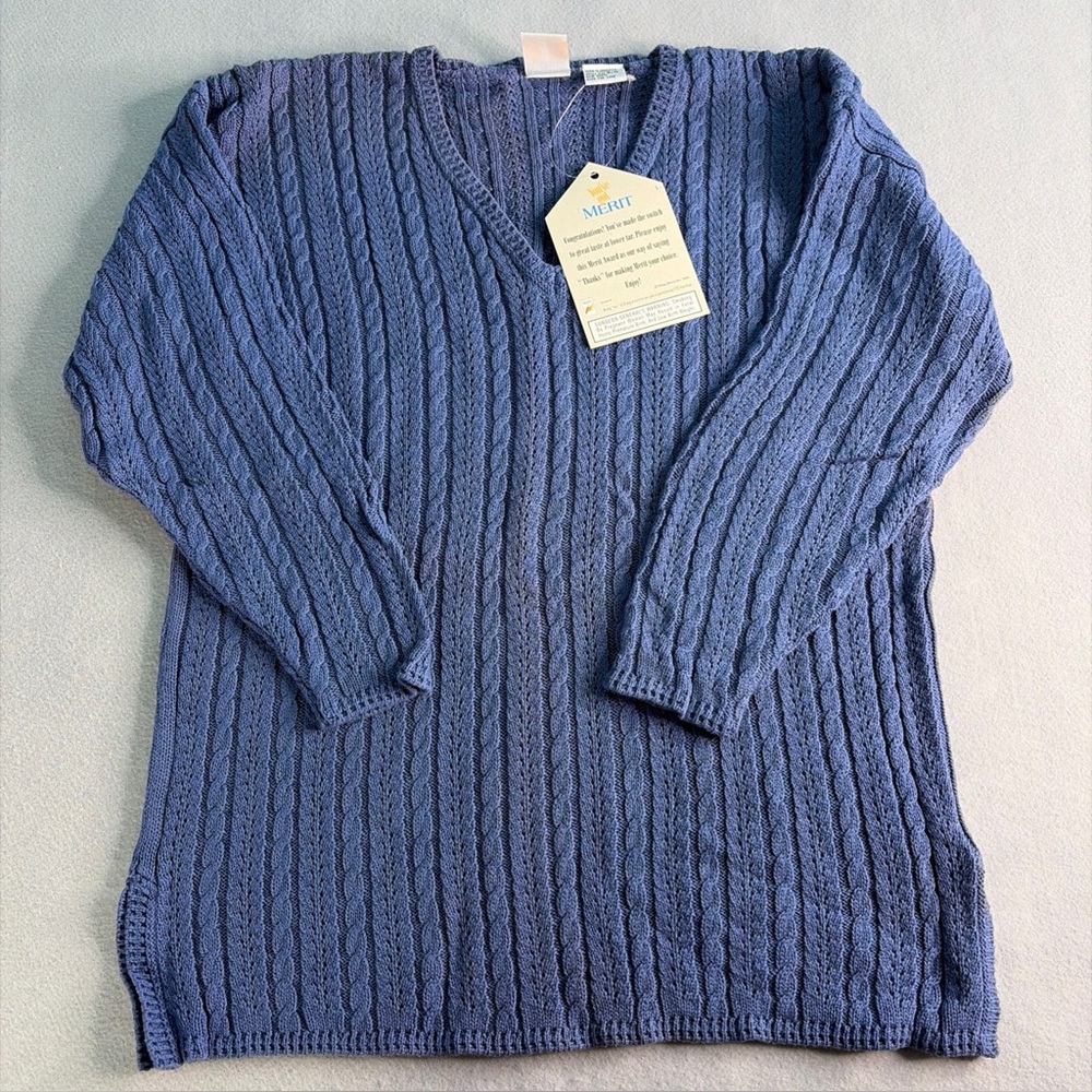 Vintage New Old Stock Merit Cigarettes Rewards 100% Cotton Sweater womens S/M